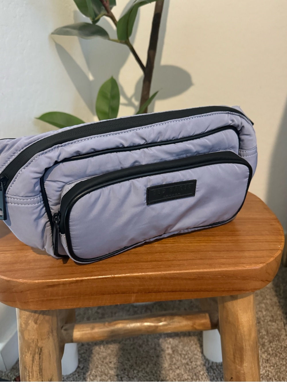 Ted Baker Lavender Crossbody Waist Bag with Black Trim
